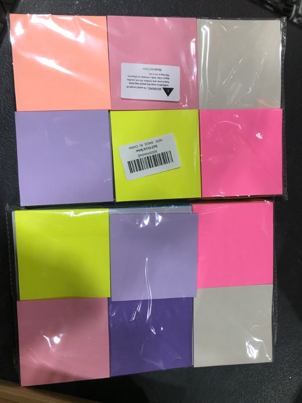 Photo 2 of 12 Pack Sticky Notes, 3x3 Inch Colorful Sticky Note, 50 Sheets/Book Bright Colors Self-Stick Notes Pads, Sticky Note Pads for Home, Office, School. Teacher Wish List(12 Color) - 2 PACK 