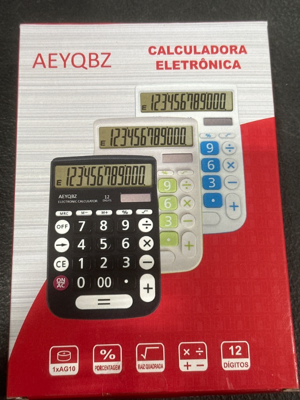 Photo 2 of Cute Calculators Desktop, Two Way Power Battery and Solar Desk Calculator, Big Buttons Easy to Press Used as Office Calculators for Desk, 12 Digit Adding...
