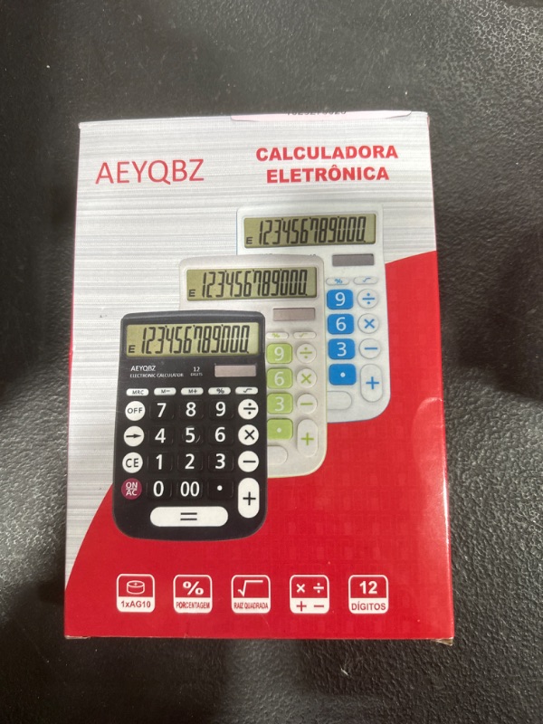 Photo 2 of Cute Calculators Desktop, Two Way Power Battery and Solar Desk Calculator, Big Buttons Easy to Press Used as Office Calculators for Desk, 12 Digit Adding Machine Calculators Large LCD Display(Black)