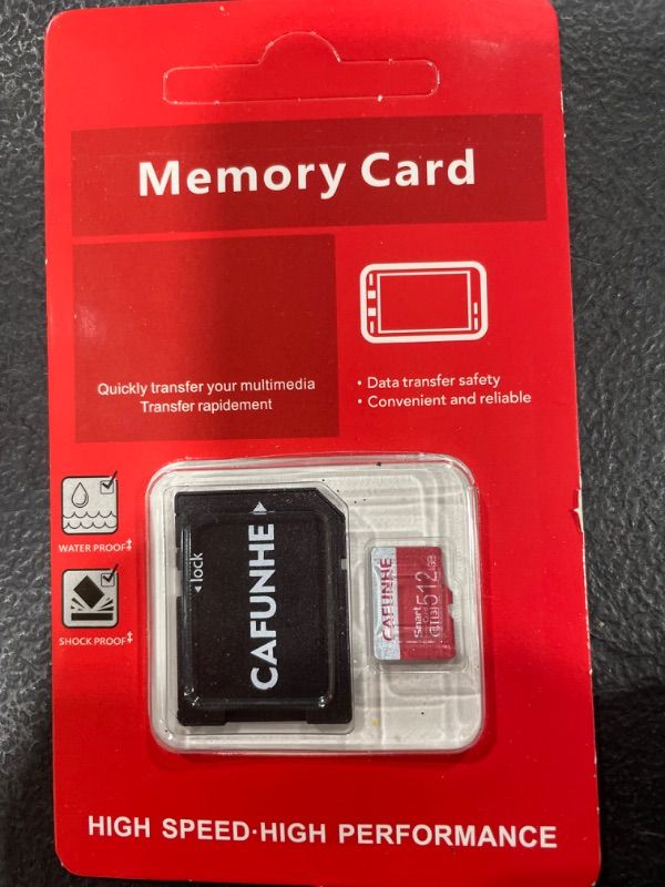 Photo 1 of 512GB Micro SD Card with SD Card Adapter Memory Card Class 10 High Speed Micro SD Memory Cards 512GB Mini SD Card for Computer,Game Console,Dash Cam,Camcorder,Surveillance