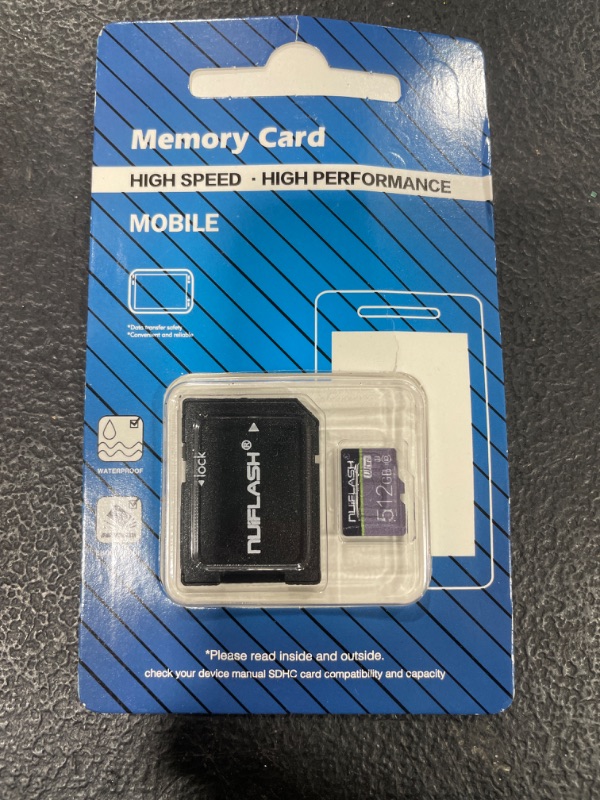 Photo 1 of 512GB Micro SD Card and SD Card Adapter Memory Card 512GB TF Card Class 10 High Speed Micro SDXC for Cellphone/Surveillance/Tachograph/Tablet/Camera