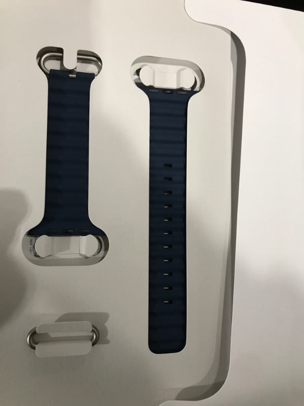 Photo 2 of Apple Watch Ultra 2 [GPS + Cellular 49mm] Smartwatch with Rugged Titanium Case & Blue Ocean Band. Fitness Tracker, Precision GPS, Action Button, Extra-Long Battery Life, Bright Retina Display Titanium Case with Blue Ocean Band One size - fits 130-200mm wr