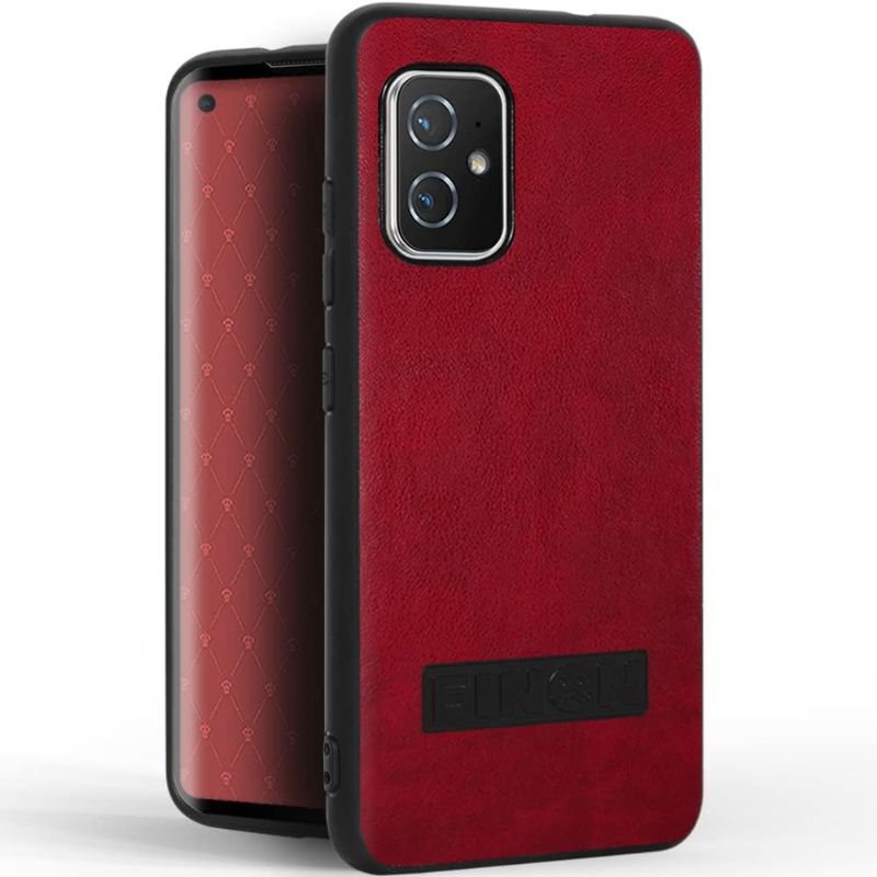 Photo 1 of FINON ZenFone 8 Case Black Label Model for ZenFone 8 ZS590KS Color - (PU Leather - Red)