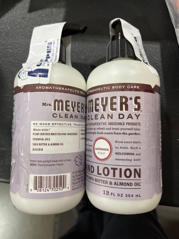 Photo 2 of  Mrs. Meyer's Hand Lotion for Dry Hands, Non-Greasy Moisturizer Made with Essential Oils, Lavender, 12 oz (Pack of 2)