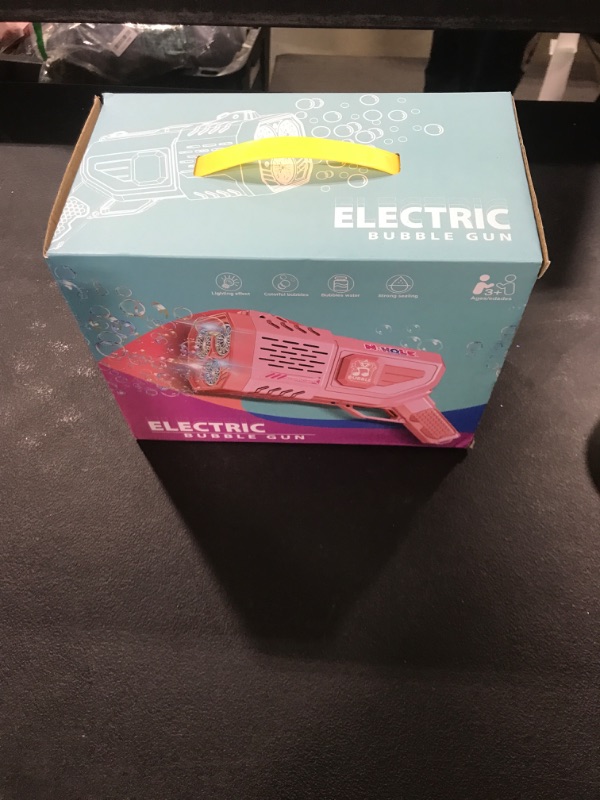 Photo 1 of Bubble Machine Gun 10000+ Bubbles Per Minute with Colorful Lights, No dip Automatic Bubble Maker for Kid Adult, Birthday Party, Toy, Gift, Outdoor and Indoor, Wedding and Celebration (Pink)