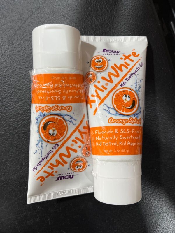 Photo 2 of 2 pk- Now Foods Solutions Xyliwhite Kids Toothpaste, Orange Splash, 3 Oz