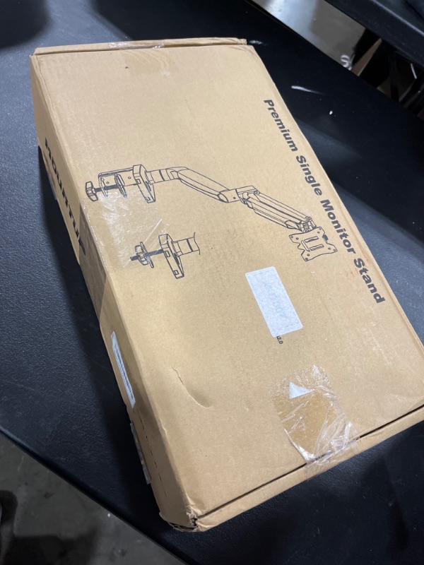 Photo 1 of MOUNTUP Ultrawide Single Monitor Arm for Max 35 Inch Screen, Heavy Duty Monitor Desk Mount Support 6.6-26.5lbs, Gas Spring Computer Monitor Stand Holder, VESA Bracket with Clamp/Grommet Base, Black