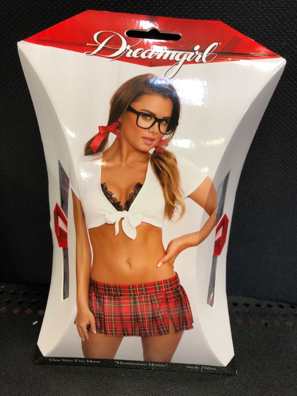 Photo 2 of Dreamgirl one Size Sexy Tie-Front Crop Top Schoolgirl Costume for Women