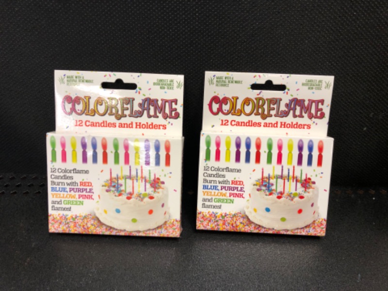 Photo 2 of Colorflame Birthday Candles with Colored Flames - Birthday, Party, Cake Decor - 12 Candles Per Box (Pack of 2) 12 Count (Pack of 2)