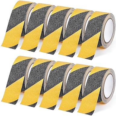 Photo 1 of 10 Pack Anti Slip Grip Tape 2 Inch x 16.4 Feet (Total 164 Feet) Safety Non Slip Traction Tape High Friction Abrasive for Stairs Adhesive Tape for Stairs Tread Step Indoor Outdoor Caution Black/Yellow
Visit the Treela Store