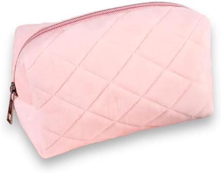 Photo 1 of Cosmetic bag Makeup bag, Organize Your Cosmetics in Style with this Quilted Zipper Cosmetic Bag! (Beige)
