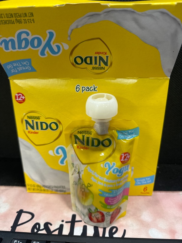 Photo 1 of Nestle Nido Baby Food Pouches, Toddler, Yogurt, Strawberry Puree and Milk, 3.5 oz   exp 12-31-2023    6 pack 