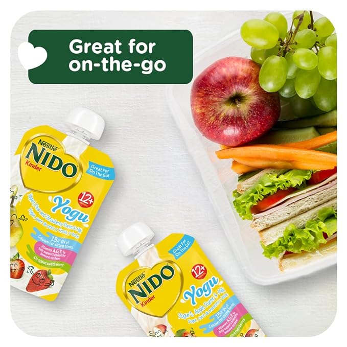 Photo 3 of Nestle Nido Baby Food Pouches, Toddler, Yogurt, Strawberry Puree and Milk, 3.5 oz   exp 12-31-2023    6 pack 