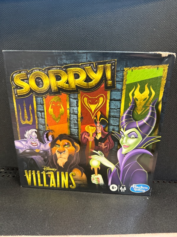 Photo 1 of Hasbro Gaming Sorry! Board Game: Disney Villains Edition Kids Game, Family Games for Ages 6 and Up, 