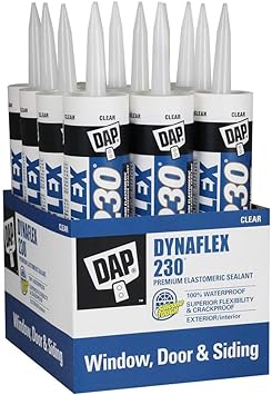 Photo 1 of 12 Pack of 10.1 oz Dap 18305 Dynaflex 230 Clear Premium Window, Door, and Trim Sealant