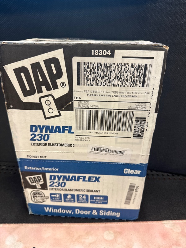 Photo 2 of 12 Pack of 10.1 oz Dap 18305 Dynaflex 230 Clear Premium Window, Door, and Trim Sealant