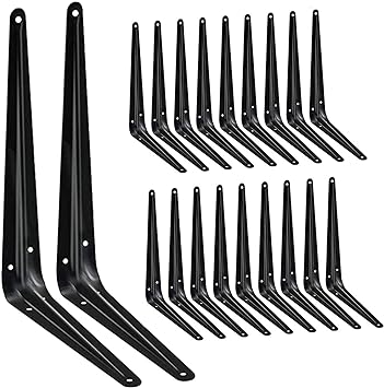 Photo 1 of 20 Pack Shelf Brackets 10 Inch, Heavy Duty Black Metal Floating Shelf Bracket, Rustic Farmhouse Decorative Iron L Bracket, J Brackets Wall Angel Corner Brace for Wood Shelves
Brand: Janyang