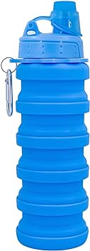 Photo 1 of CTMALL Collapsible Water Bottles Travel Sports Portable Sport Water Bottle comes with mountaineering Buckle 500ml silicone Water-proof camping water bottle (Blue Color)
Brand: YCTMALL