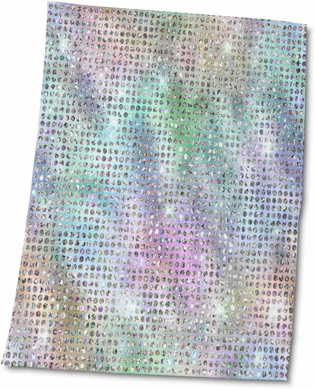 Photo 1 of 3dRose Pink, Aqua, and Blue Ombre Image of Silver Dots Pattern - Towels (twl-357498-2)
