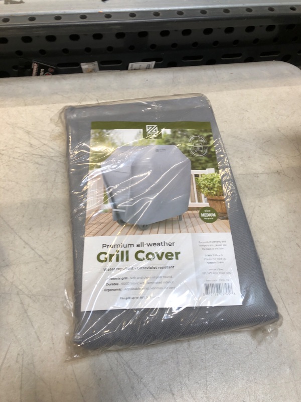 Photo 2 of Zober BBQ Grill Cover - 58 Inch Waterproof Double Layered Fits Weber Gas Grill Cover Charbroil Grill & Smoker - Gas Grill Covers w/Air Vents, Dual Handles - 600D Oxford Fabric, Gray 58 Inch Gray