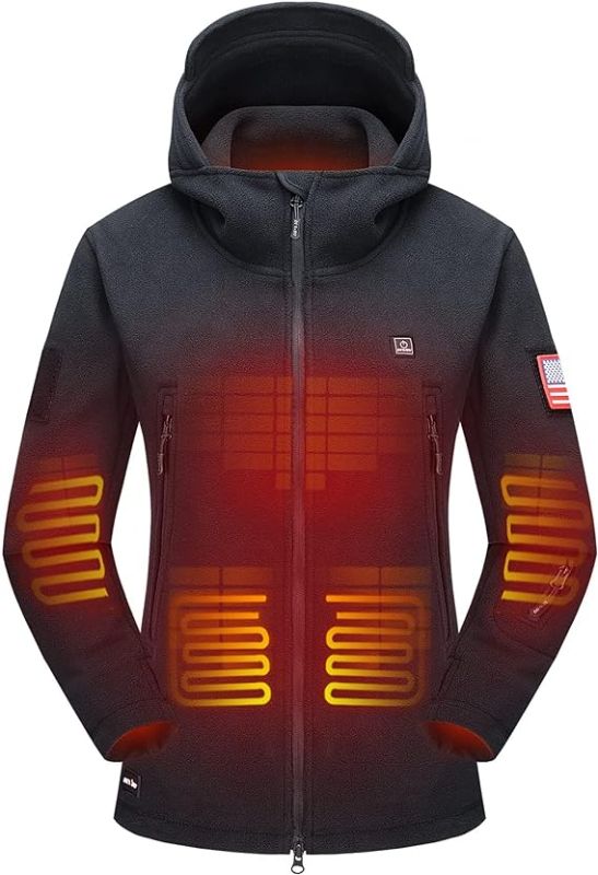 Photo 1 of DEWBU Heated Jacket Polar Fleece with 12V Battery Pack Soft Fleece Electric Heating Hoodie
