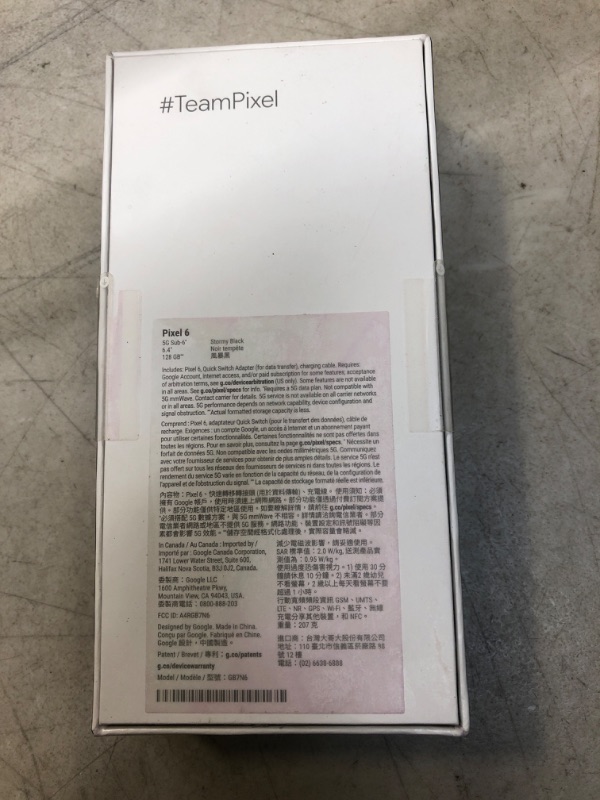 Photo 1 of Google Pixel 6 – 5G Android Phone - Unlocked Smartphone with Wide and Ultrawide Lens - 128GB - Stormy Black
