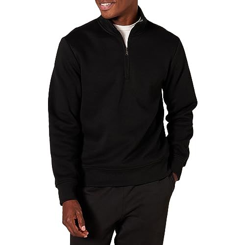 Photo 1 of Amazon Essentials Men's Long-sleeve Quarter-zip Fleece Sweatshirt, Black, X-Large
