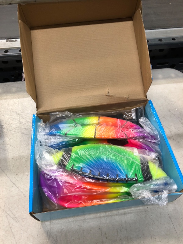 Photo 1 of Homotte Rainbow Sports Balls Pack of 4, 1 Each of 8.5" Football, Basketball, Soccer and Volleyball for Playground, Inflatable Multi-Sport Ball Set with 1 Pump for Kids Outdoor Activities