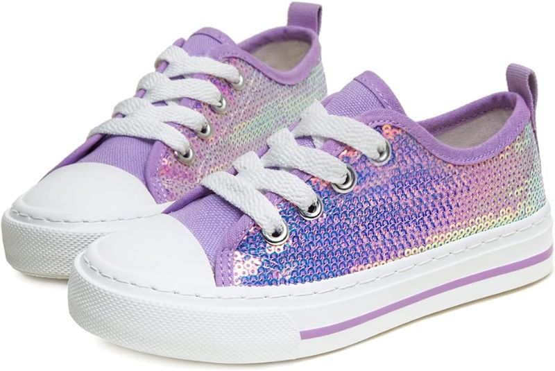 Photo 1 of ToandonToddler Kids Sneakers Sparkle Fashion Glitter Sequins Canvas Shoes ( SIZE: 11) 
