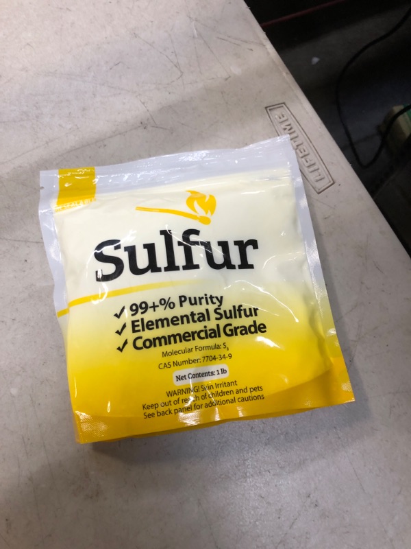 Photo 2 of 1 lb Ground Yellow Sulfur Powder Commercial Grade Pure Elemental Commercial Flour No Additives Brimstone