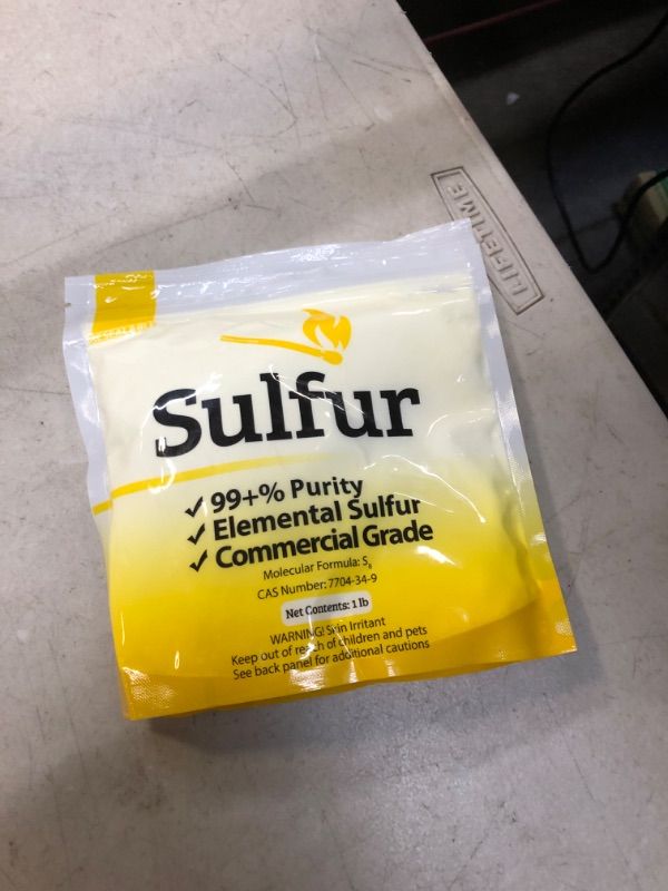 Photo 2 of 1 lb Ground Yellow Sulfur Powder Commercial Grade Pure Elemental Commercial Flour No Additives Brimstone