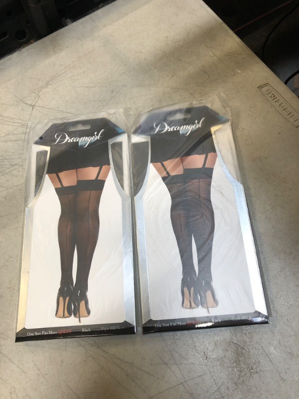 Photo 1 of Dreamgirl Thigh High Stockings With Back Seam 0007X Black,Red,White