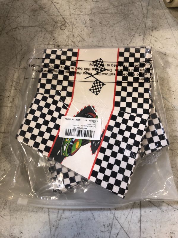 Photo 2 of 24 Pieces Race Car Popcorn Treat Boxes Racing Car Birthday Party Supplies Checkered Black and White Party Popcorn Box Party Popcorn Bucket Bowl Race Car Birthday Party Favors Decorations