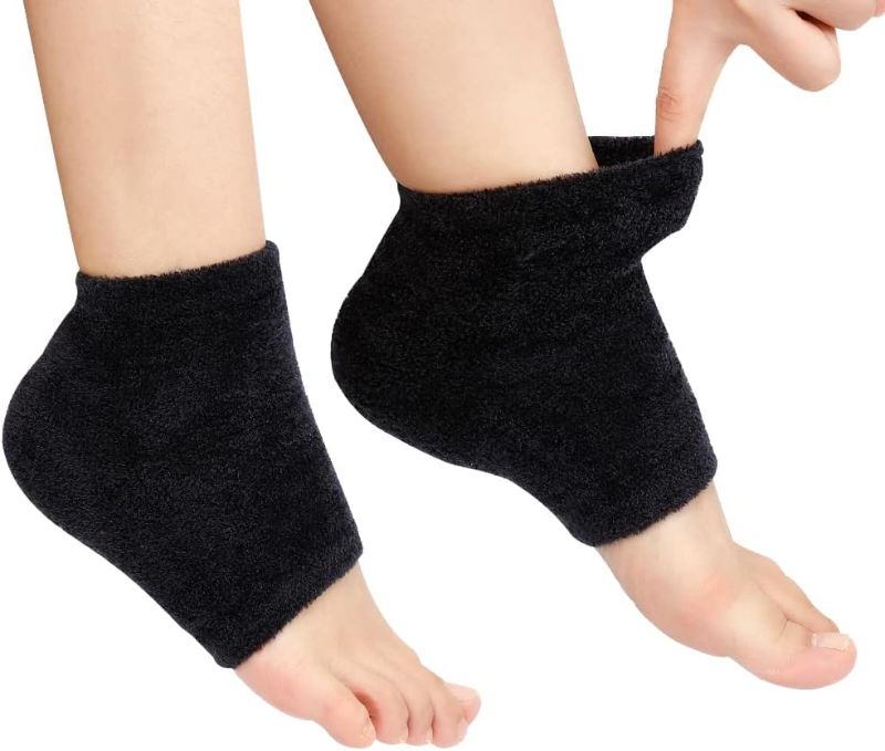 Photo 1 of Codream Moisturizing Heel Gel Socks: Heal Dry Cracked Heel Treatment Overnight Pedicure Foot Spa Sock | 2 Pairs Soft Silicone Moisturizer Sleeve to Repair Callus Rough Heel
