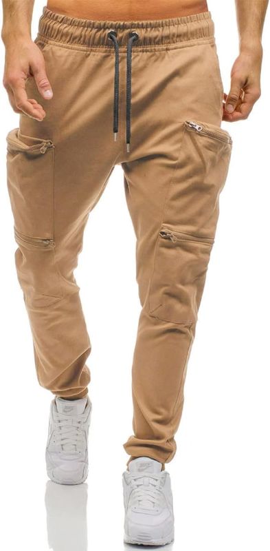 Photo 1 of Awe-Coth Men's Casual Slim-Fit Chino Pant - Lightweight Zip-Pocket Drawstring Elastic Waist Tapered Cargo Pants XL 
