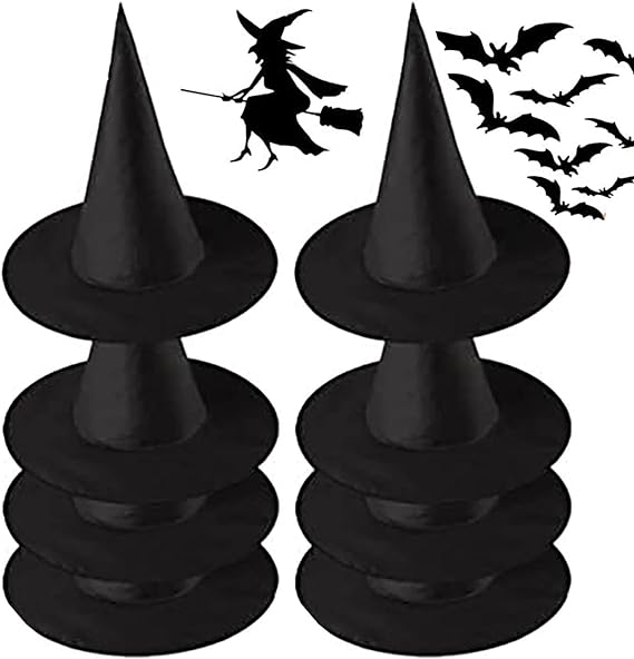 Photo 1 of 8 Pcs Witch Hats,Witch Hat,Black Witch Hat,Halloween Black Witch Hat,Suitable for Role-Playing or Party Decoration,Decoration of Large Halloween Party Supplies
