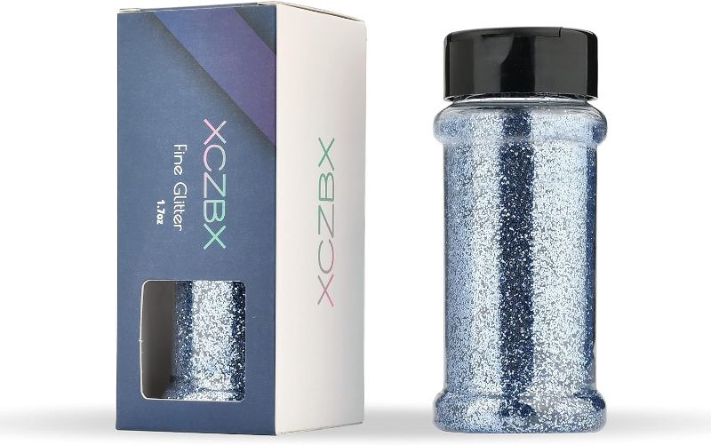 Photo 1 of XCZBX Fine Glitter,Resiner Holographic Fine Glitter Powder - 1.7oz/50g, 1/64" Metallic Epoxy Resin Glitter Sequins Flakes for Tumblers,Slime, Nails, Paint, Art Crafts - Blue Glitter
