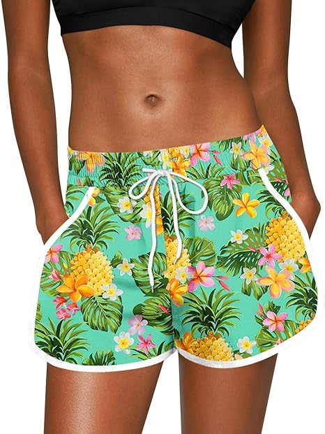 Photo 1 of For G and PL Women Summer Floral Beach Boardshorts with Pockets Swim Trunks M
