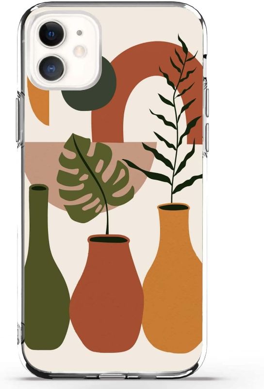 Photo 1 of ICWUSA Aesthetic Minimalist Abstract Tropical Plant Pattern iPhone 11 case, Shock Absorption TPU Case for iPhone 11 Support Wireless Charging
