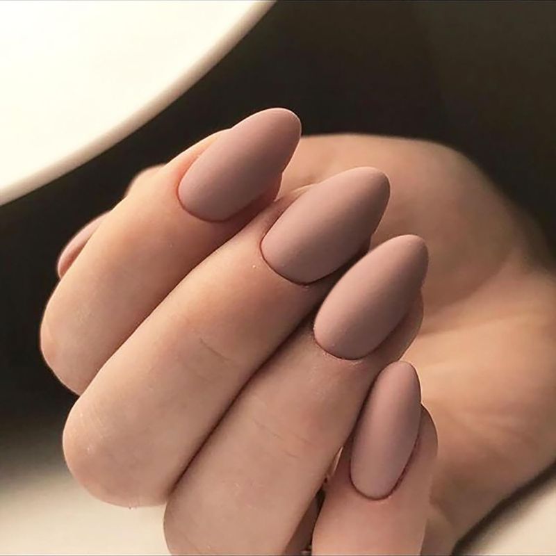 Photo 1 of Press on Nails Short Almond SWEKKE Gray Pink Fake Nails Matte Full Cover Solid Color False Nails with Nail Glue Acrylic Nails Glue on Nails Manicure Artificial Nails for Women Girls 24Pcs
