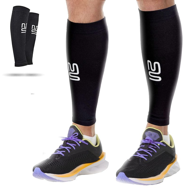 Photo 1 of Modetro Sports Calf Leg Compression Sleeves Shin Splints, Circulation & Leg Cramp Compression Support Sleeve - Running, Jogging, Cycling, Fitness & Exercise Enhanced Performance - Medium(32-38cm)
