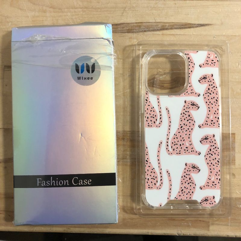 Photo 3 of Wlxee Cute Cases for iPhone 14 Pro Max Leopard Clear Soft Silicone Hard PC Thin Slim Lightweight Protective Bumper Cover for Women Girls Teens