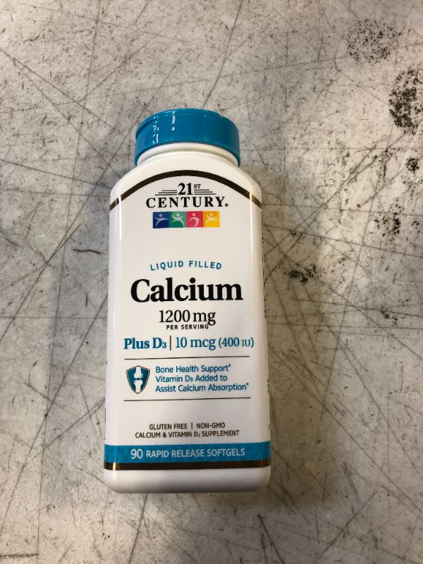 Photo 2 of 21st Century Calcium + D3, 1200 mg, Softgels - 90 softgels EXP 01/2026