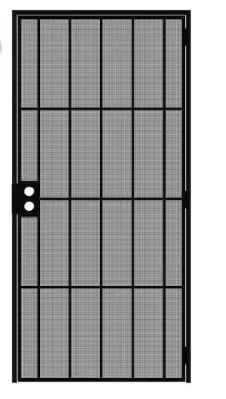 Photo 1 of 36 in. x 80 in. Vista Rust Shield Black Surface Mount Universal Outswing Steel Security Door with Expanded Metal Screen
