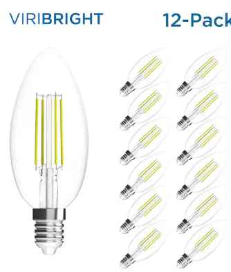 Photo 1 of 35-Watt Equivalent B10 Dimmable ENERGY STAR E12 Candelabra Base LED Light Bulb 2700K warm White (12-Pack)
