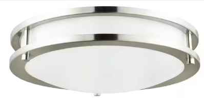 Photo 1 of 16 in. LED Round Ceiling Light Dimmable Modern Flush Mount Brushed Nickle 18W-24W 3000K-5000K
