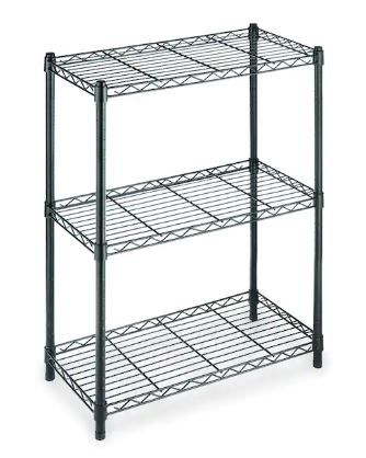 Photo 1 of 3-Tier Steel Wire Shelving Unit in Black (24 in. W x 30 in. H x 14 in. D)