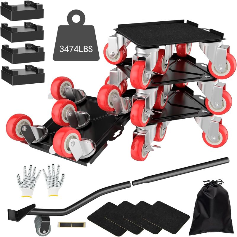 Photo 1 of ?Upgrade Large? Furniture Dolly,Furniture Movers with 5 Wheels,Carbon Steel Panel Heavy Duty Dolly,Furniture Lifter with 5 360° Rotatable Rubber Universal Wheels,Maximum Load 3474LBS
