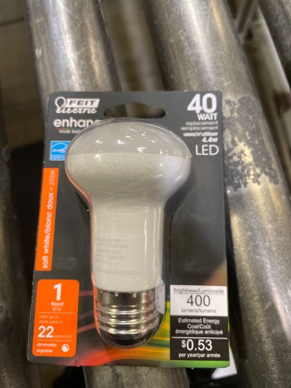 Photo 1 of 40-Watt Equivalent R16 Dimmable CEC Title 20 Compliant ENERGY STAR 90+ CRI E26 Flood LED Light Bulb, Soft White 2700K
