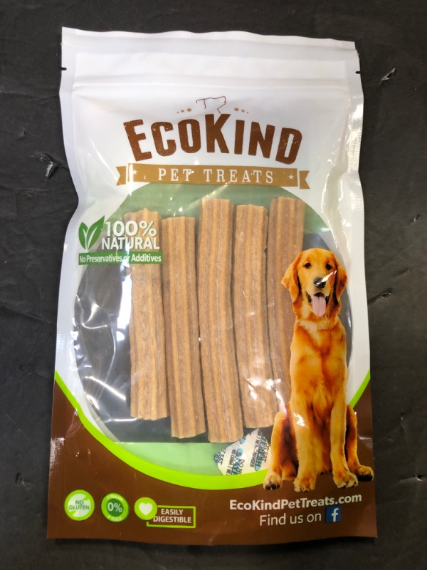 Photo 2 of EcoKind Pet Treats Premium Gold Peanut Butter Flavored Churro Chews | All Natural Himalayan Yak Cheese Dog Chew for Small to Large Dogs | Keeps Dogs Busy & Enjoying Indoors & Outdoor Use (5 Sticks)   EXP 06-15-2026